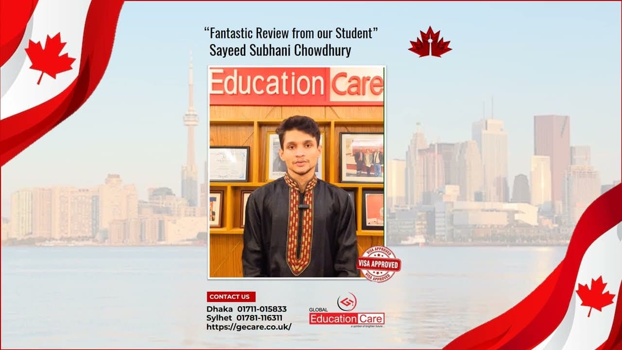 Sayeed Subhani Chowdhury Secures Student Visa for Advance Diploma Program at Centennial College, Canada