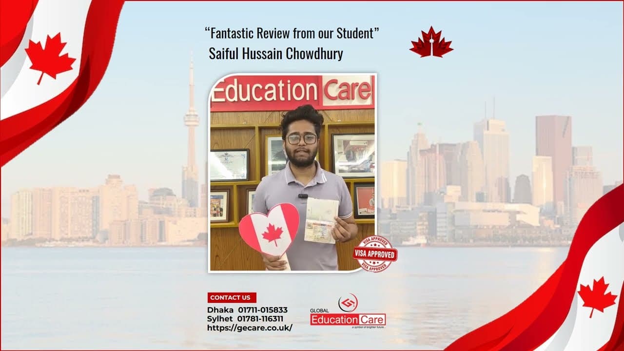 Saiful Hussain Chowdhury Secures Student Visa from University of NEW BRUNSWICK, Canada