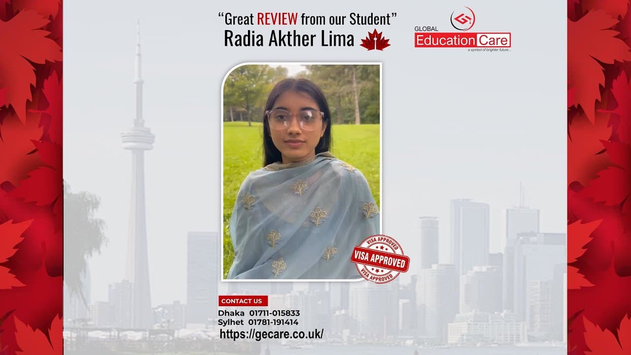 Radia Akther Lima Secures her Student Visa of Canada