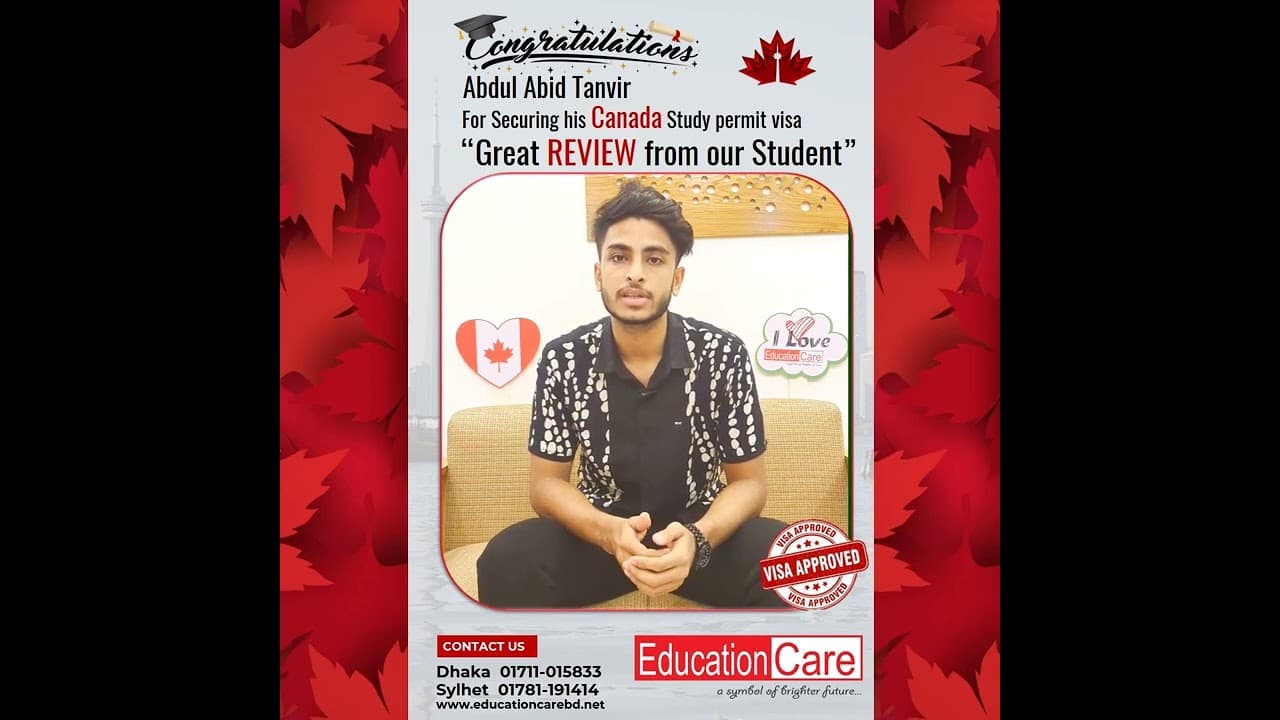 Abdul Abid Tanvir Secures Student Visa of Canada