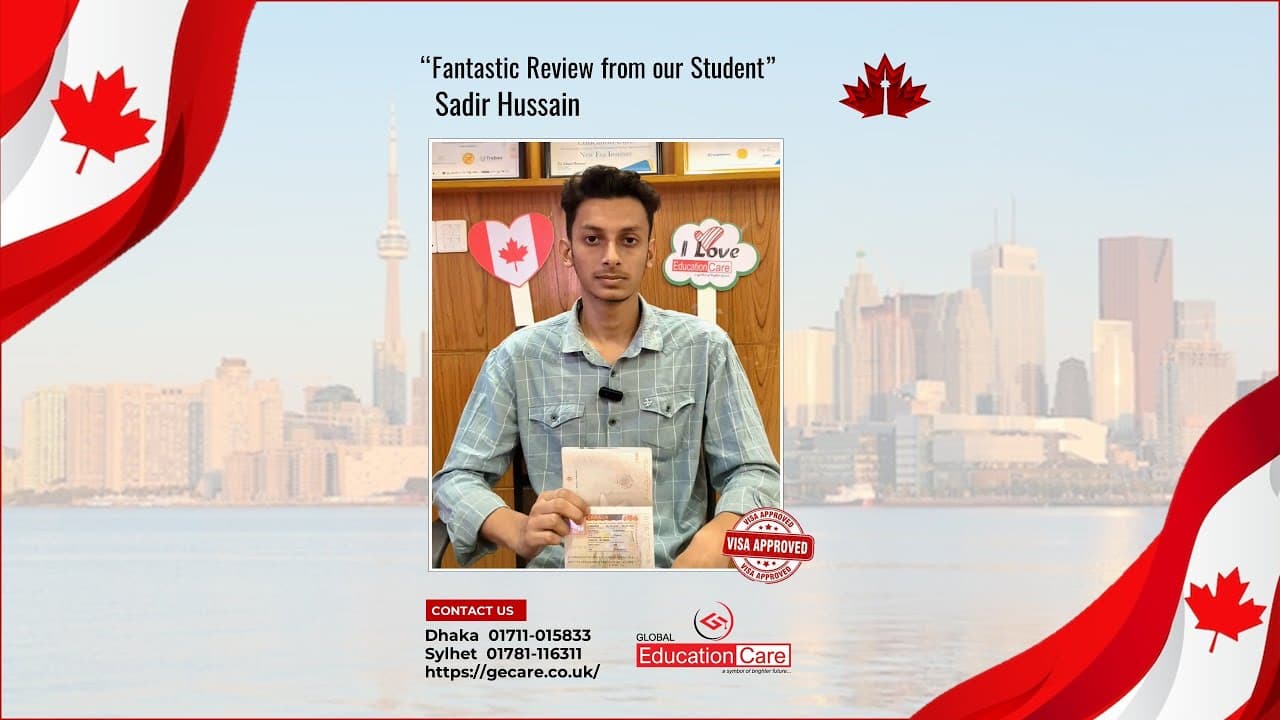 Sadir Hussain Secures Student Visa of Canada