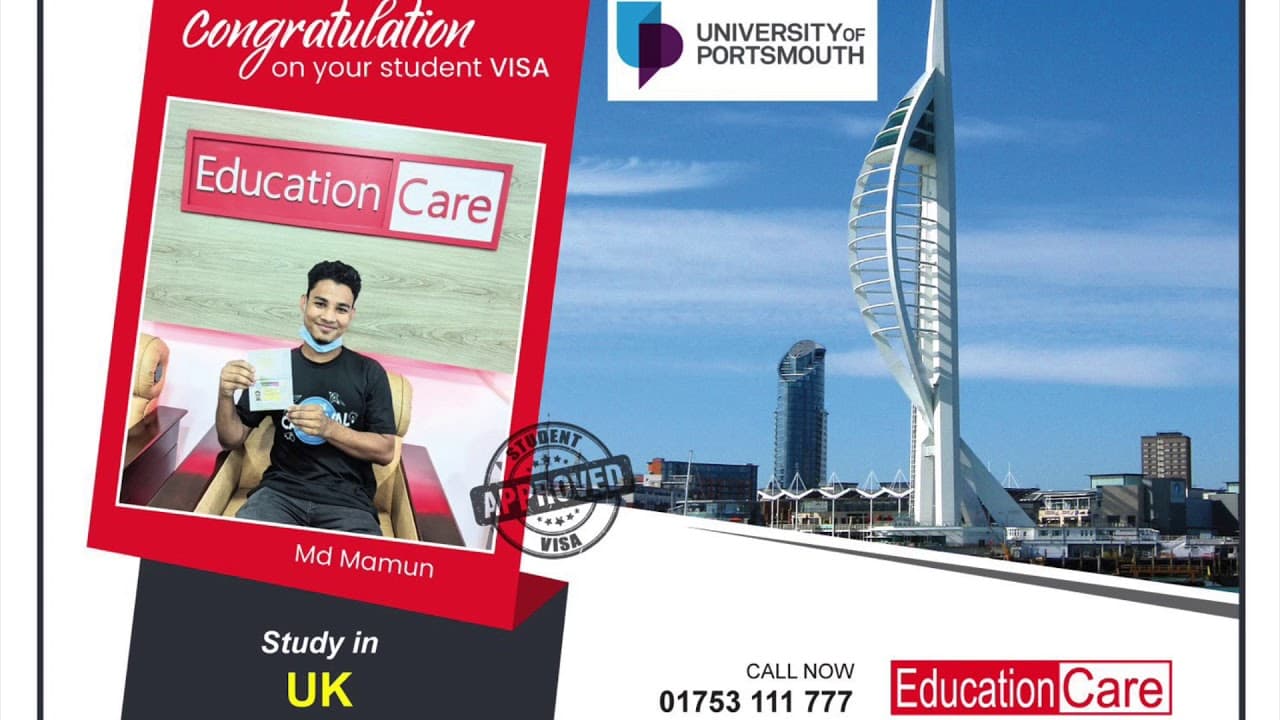 Mr. Md Mamun Secures Student Visa for MSc Data Analytics at the University of Portsmouth, UK, with Scholarship