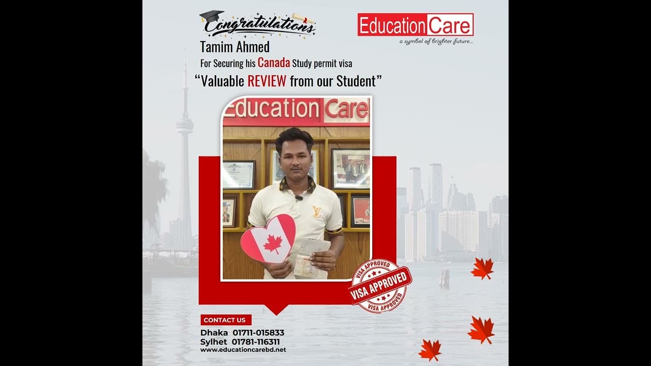 Mr Tamim Secures Student Visa of Canada