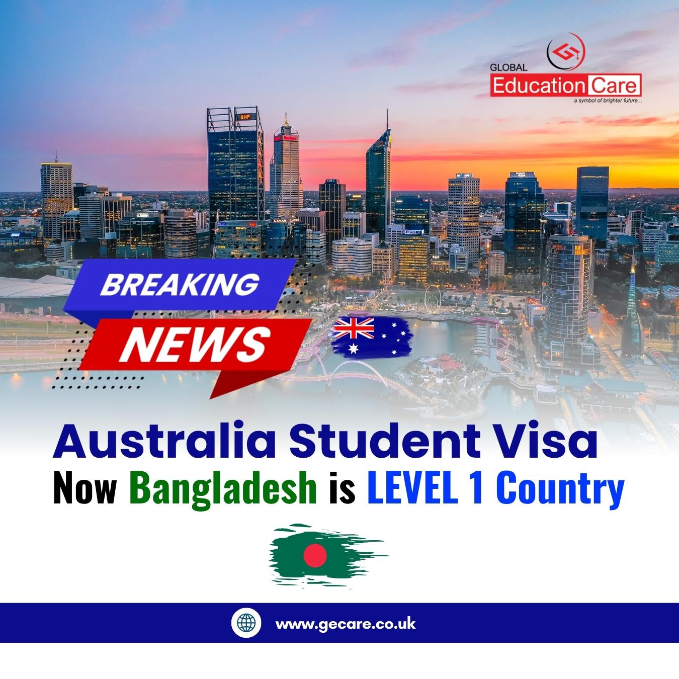 Great News for Bangladeshi Students: Australia Moves Bangladesh to Assessment Level 1
