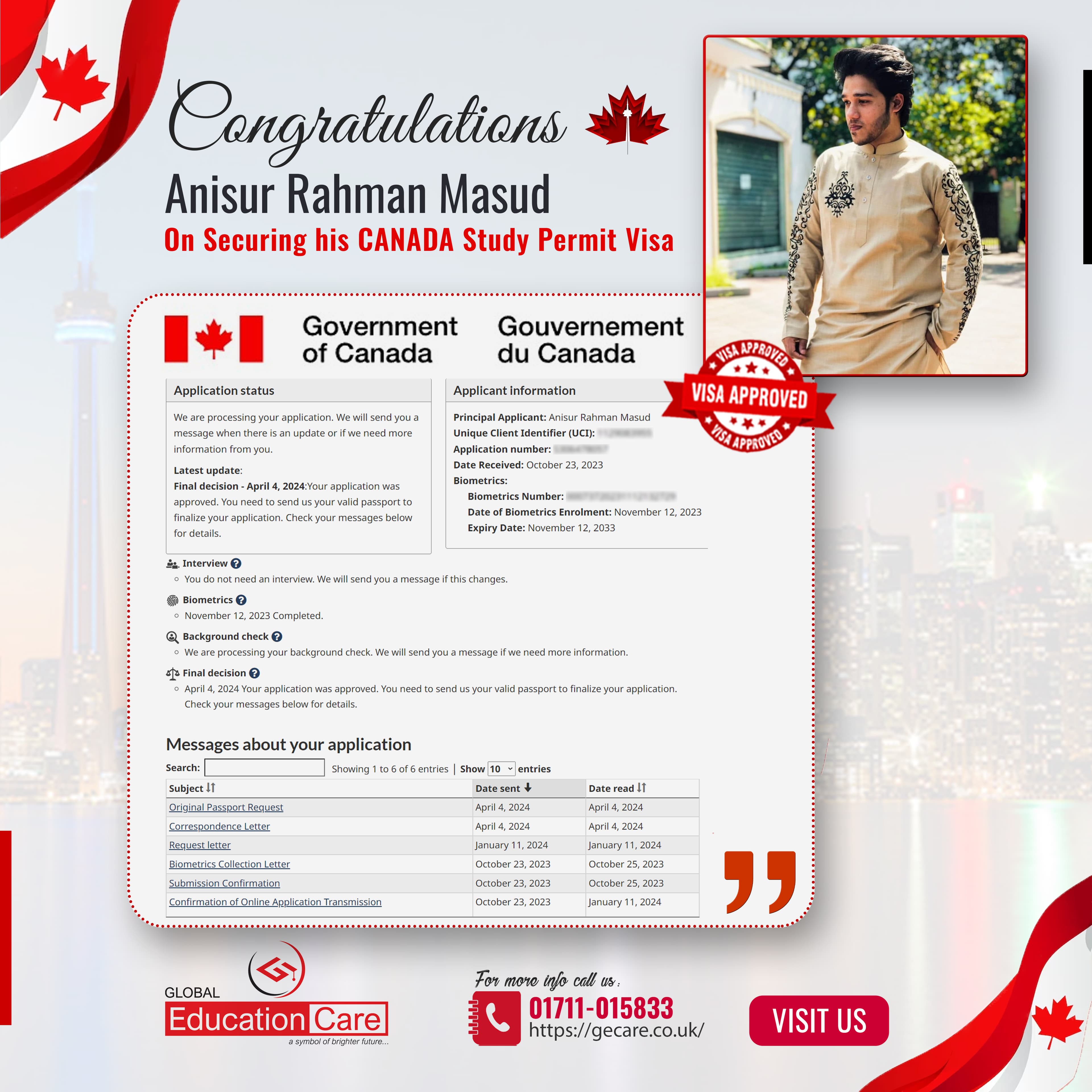 Canada Visa Success (Anisur Rahman Masud)
