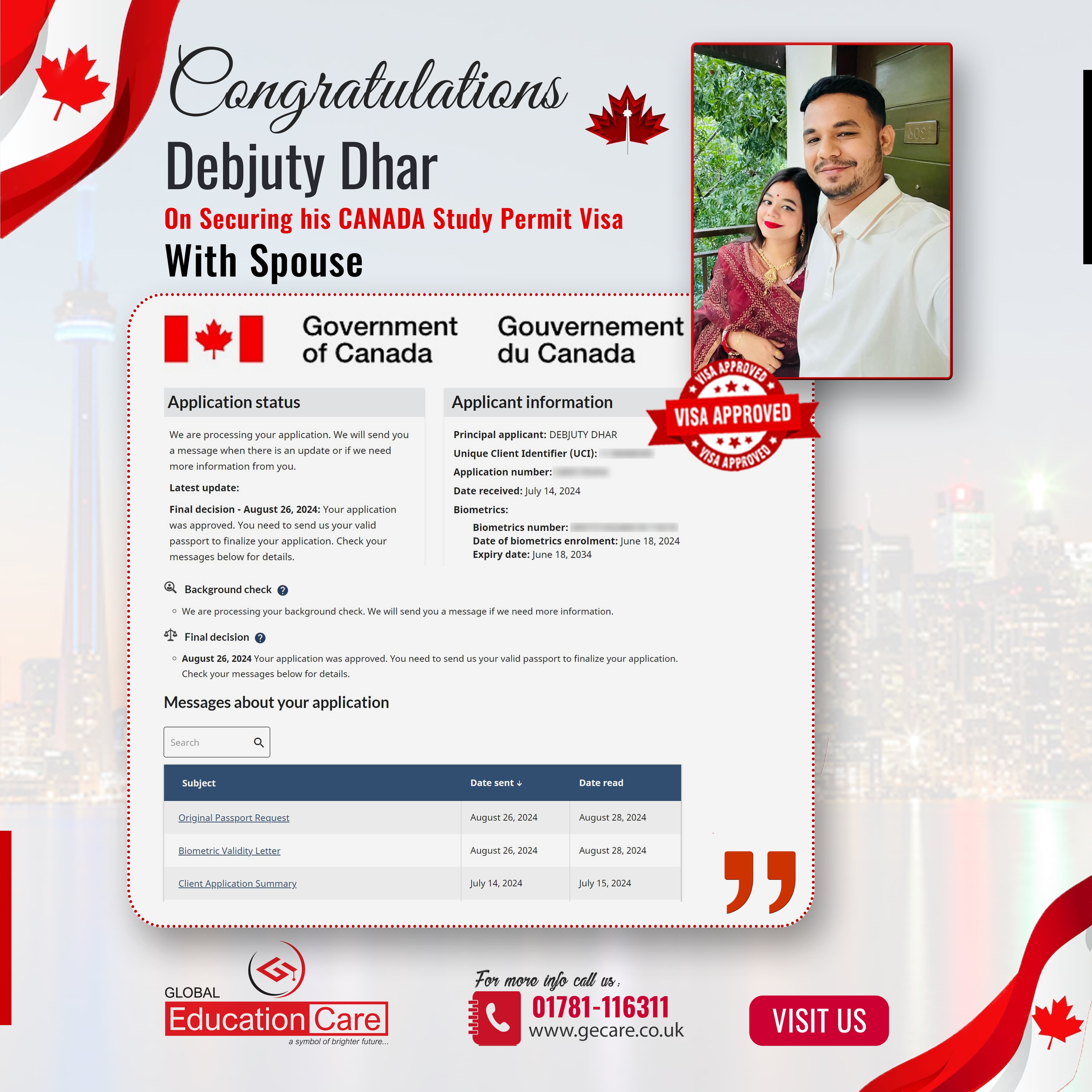 Canada Visa Success (Debjuty Dhar)