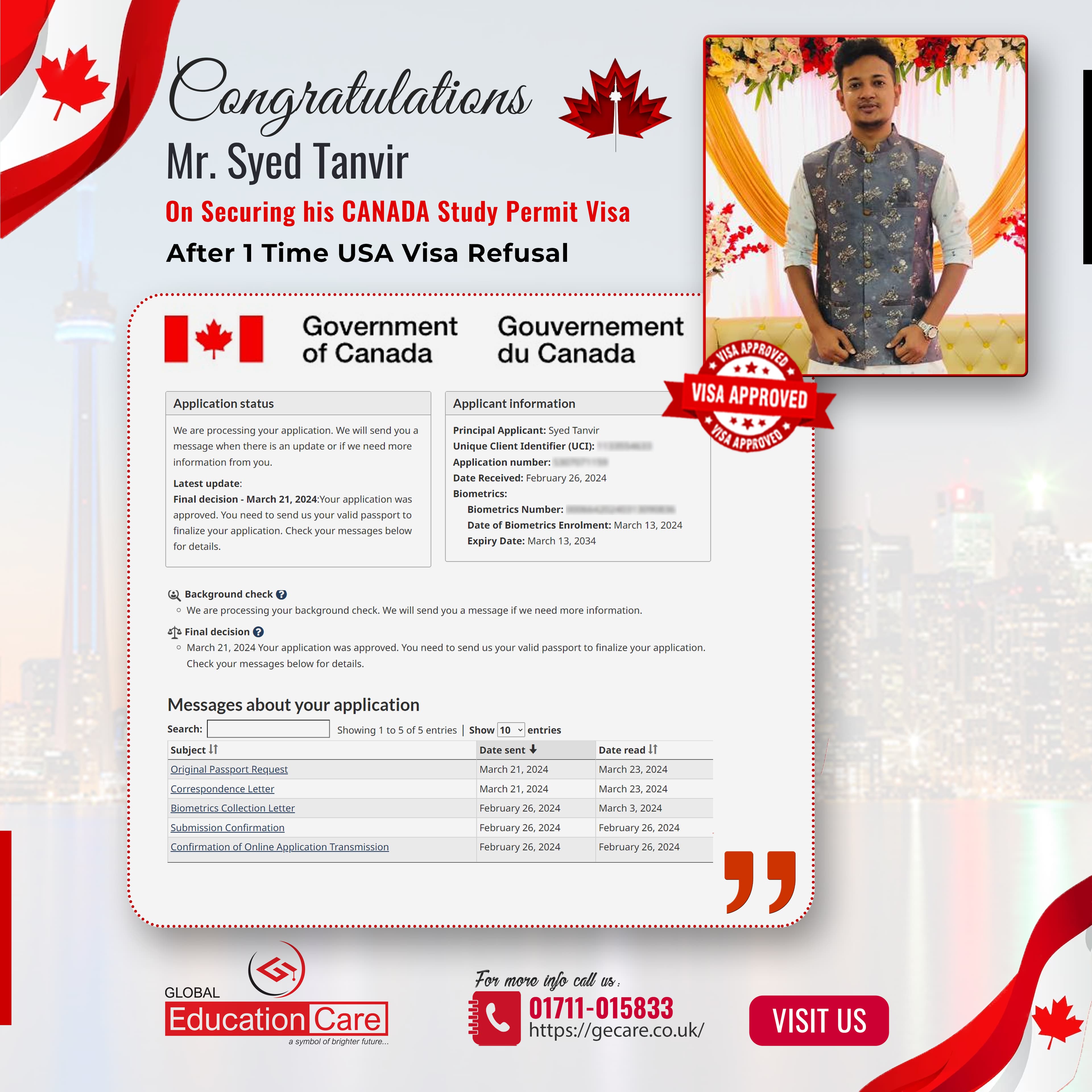 Canada Visa Success (Syed Tanvir)
