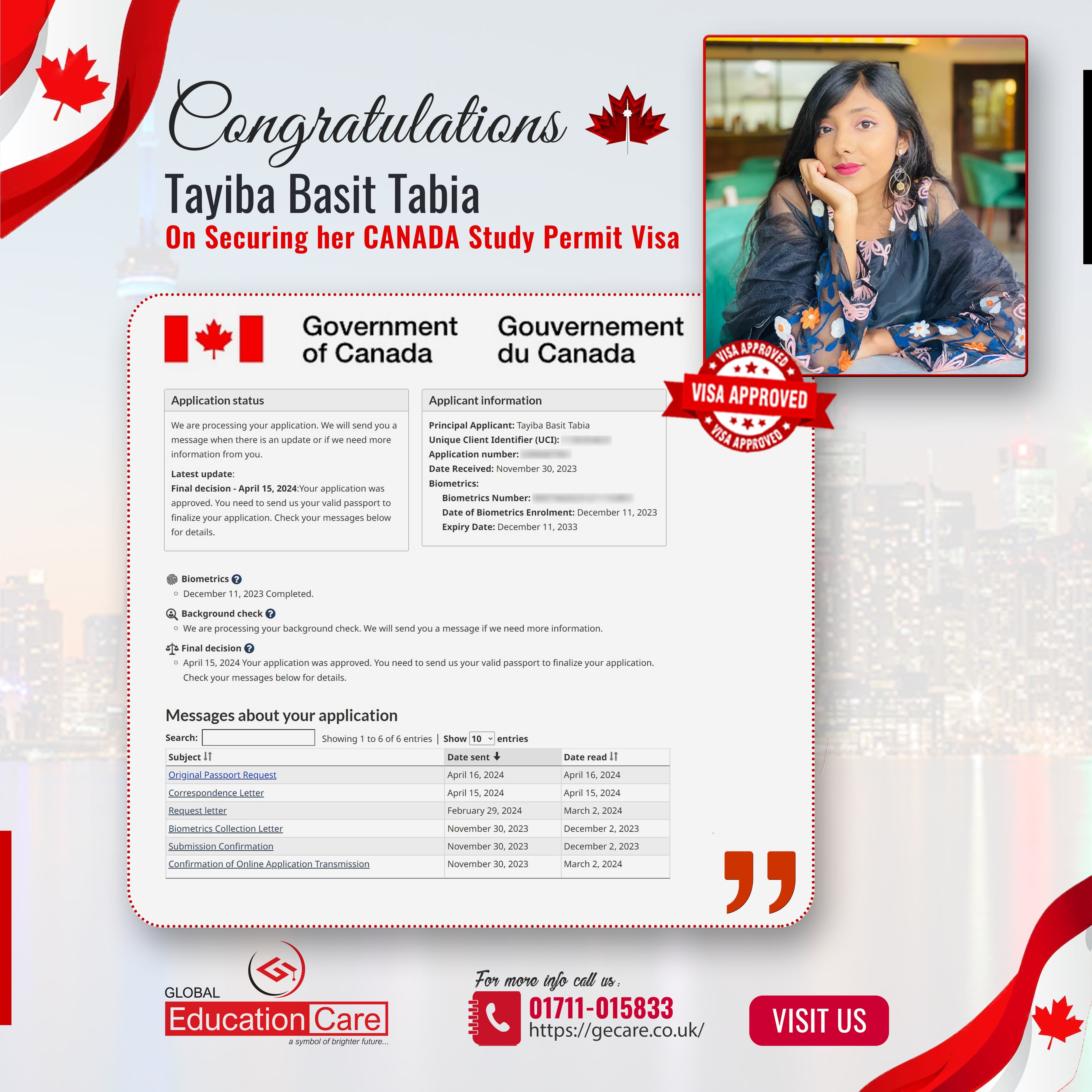 Canada Visa Success (Tayiba Basit Tabia)