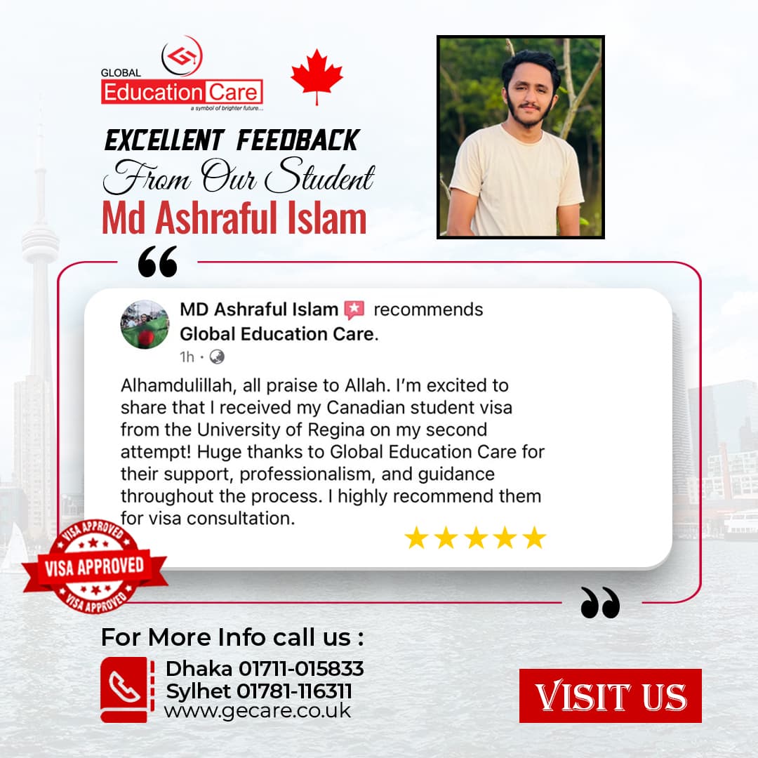 Canada Visa Success (Md. Ashraful Islam Review)