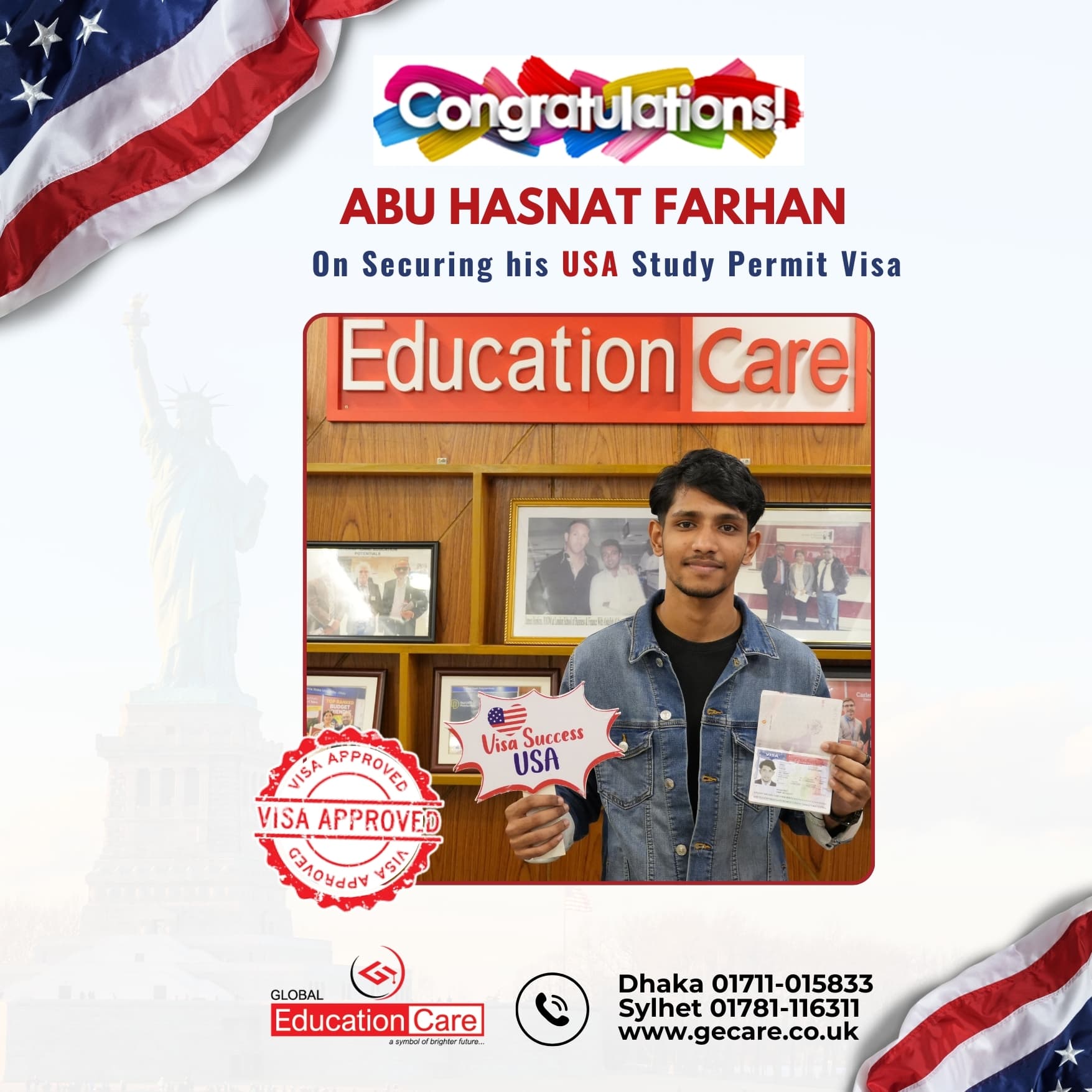 USA Visa Success | Abu Hasnat Farhan | Rowan University |January 2025 Intake