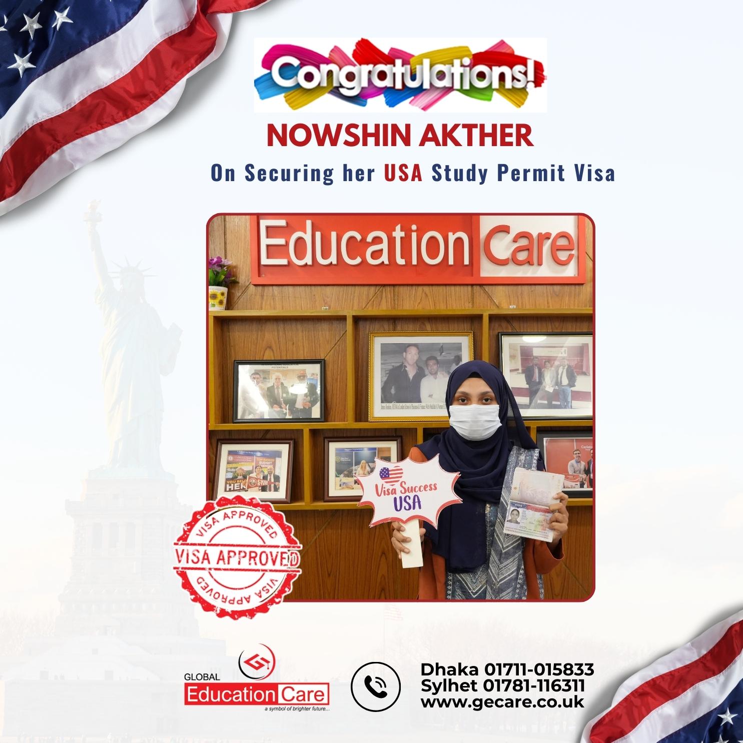 USA Visa Success | Nowshin Akther | University at Albany (January 2025) Intake