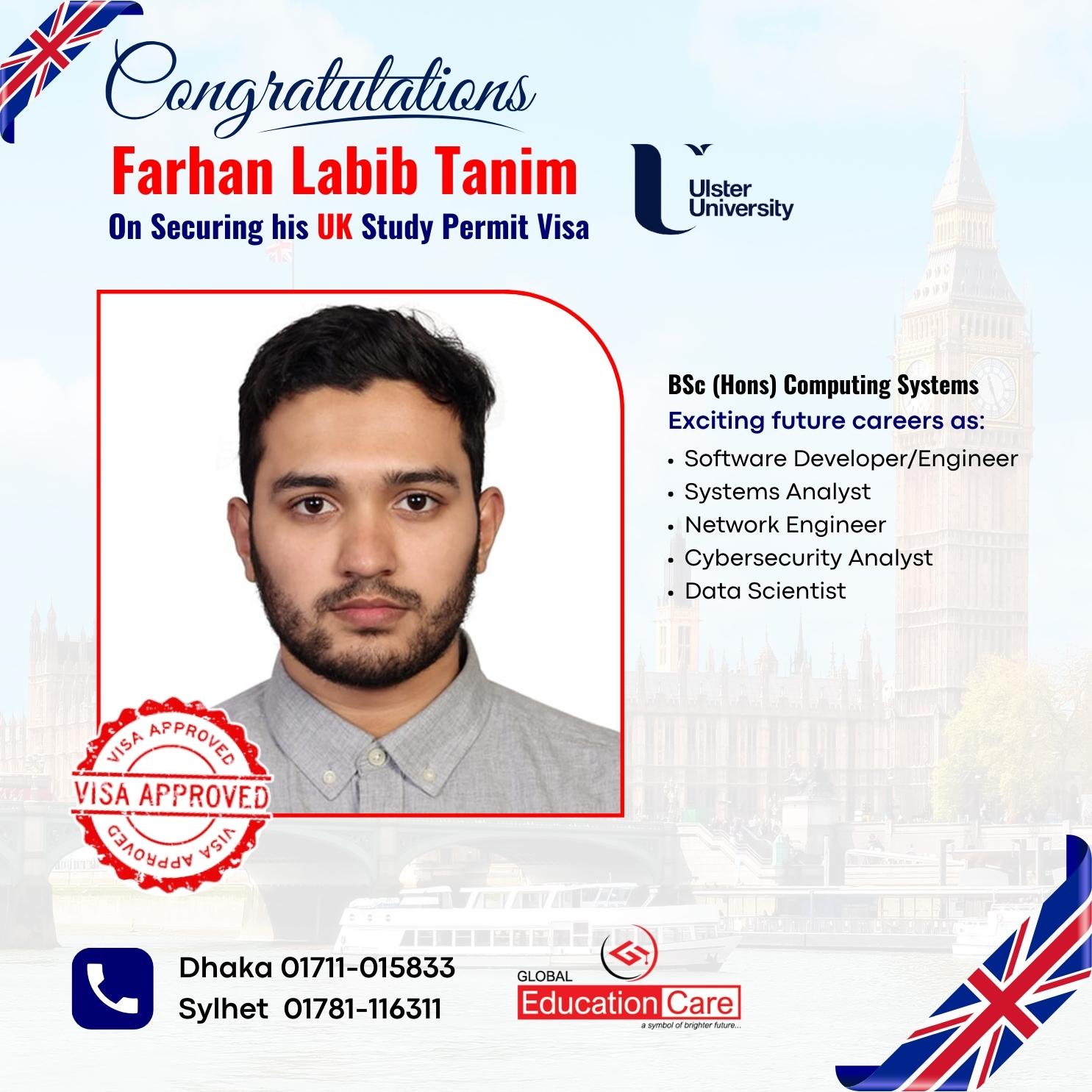 Farhan Labib Tanim - Ulster University - BSc (Hons) Computing Systems