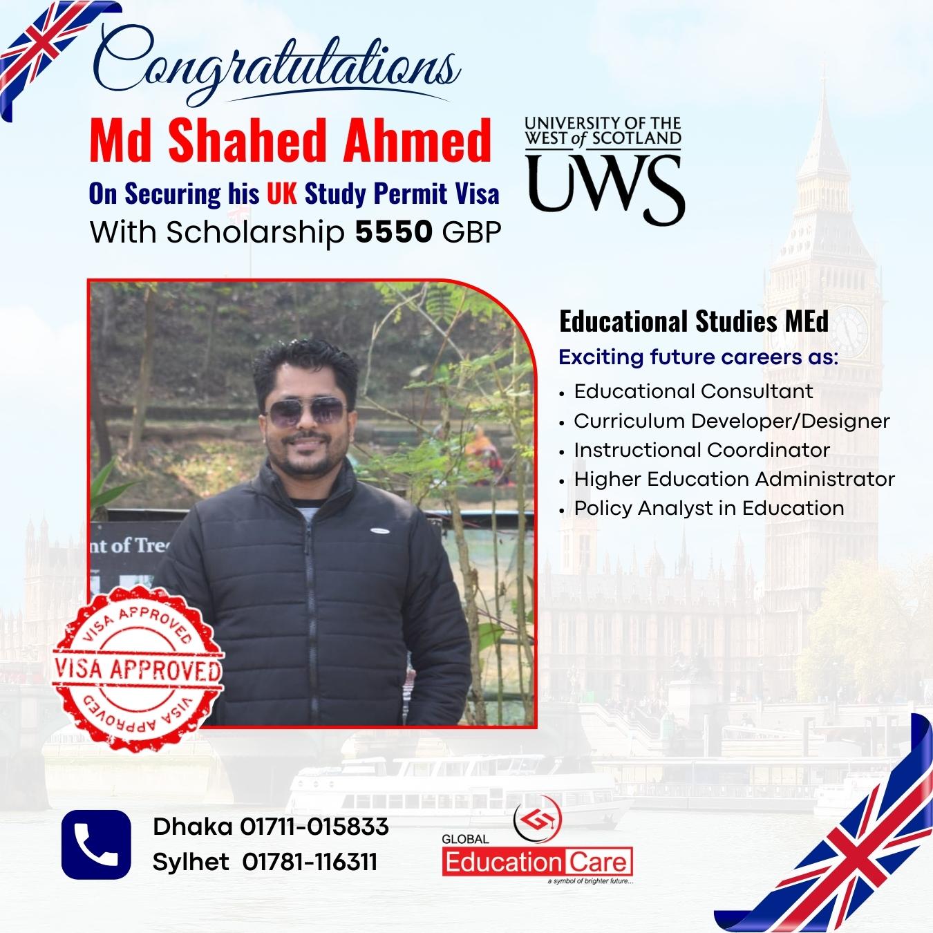 Md Shahed Ahmed | UWS, London | Educational Studies, MEd