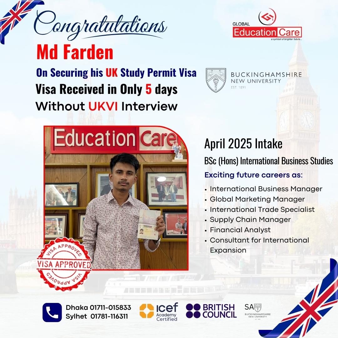 Md Farden | Buckinghamshire New University | BSc (Hons) International Business Studies