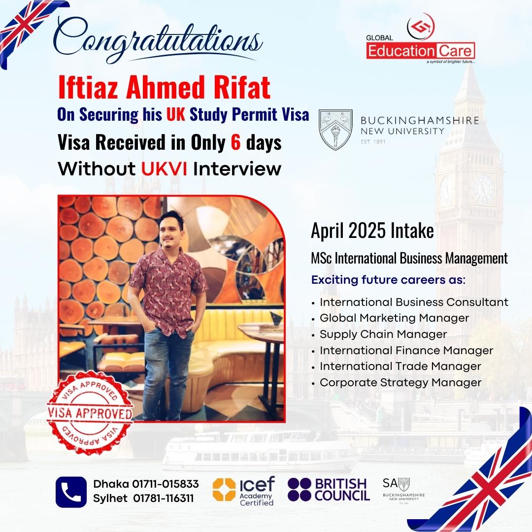 Iftiaz Ahmed Rifat | Buckinghamshire New University | MSc International Business Management