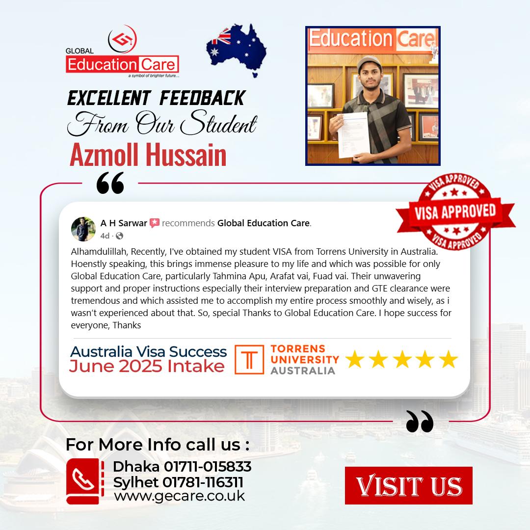 Australia Visa Success | Azmoll Hussain | Torrens University (June 2025) Intake